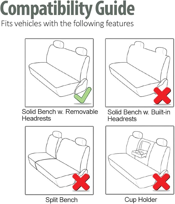 FH Group Car Seat Cover Rear Seat Cover for Back Seat Cloth - Universal Fit for Cars with Solid Bench, Pink Car Seat Protector for Dogs and Kids, Car Interior Accessories for SUV, Sedan and Van