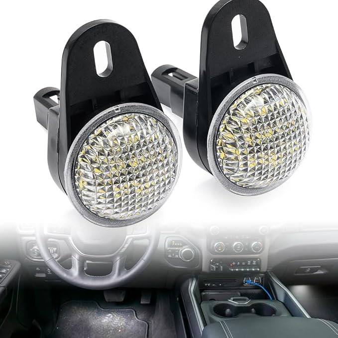 LED Interior Footwell Light Puddle Lights for Jee'p Liberty Wrangler Commander Grand Cherokee LED Under Dashboard Courtesy Floorboard Lamp Assembly 2Pcs