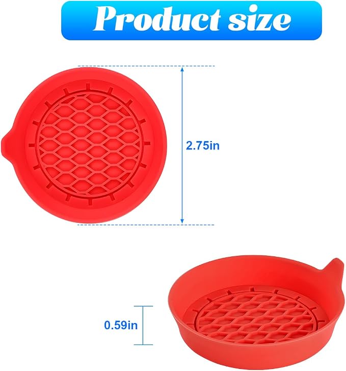 Zpana 4PCS Car Cup Holder Coasters, Silicone Non-Slip Vehicle Cup Recessed Mats, Sift-Proof Automotive Interior Drink Insert Decor Accessories, Universal for SUV, Sedan, Truck (Red)