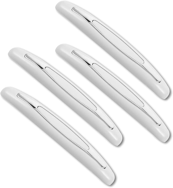 4PCS Car Door Edge Guards, Anti-Scratch Car Door Protector Trim Strip with Self Adhesive, Universal Door Guards for Cars Trucks SUVs, Exterior Car Accessories (White)