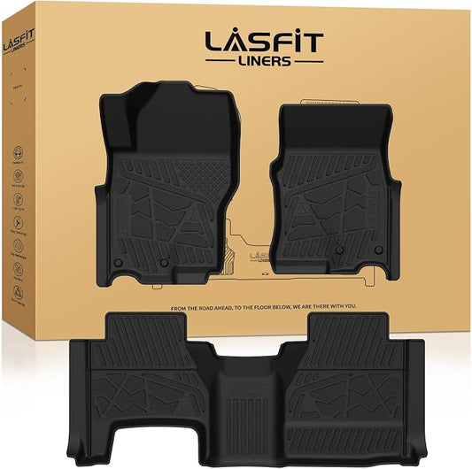 LASFIT Floor Mats for Nissan Frontier King Cab 2026 2025 2024 2023 2022 (Not Fit Crew Cab), All Weather TPE Custom Fit Floor Liners with Full Set Car & Trunk Mats Accessories, Black