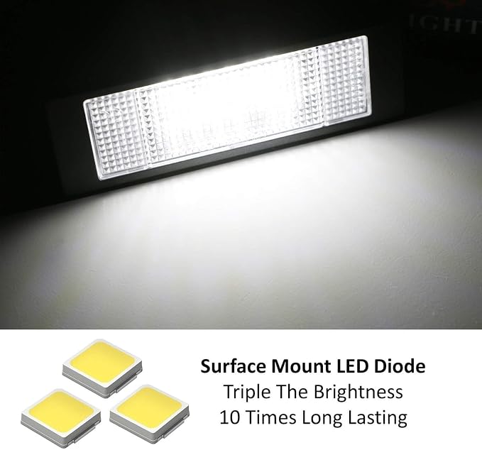 iJDMTOY OEM-Fit 3W Full LED License Plate Light Kit Compatible With BMW 1 6 Series Z4 X2 X4 i3, Powered by 18-SMD Xenon White LED & Can-bus Error Free