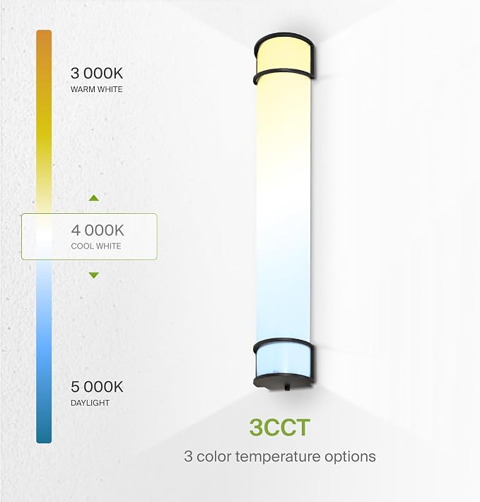 ASD LED 36" Vanity Flush Mount Light Fixture, Linear Bathroom Lighting Bar | 3CCT, Dimmable, Energy Star, ETL Listed | 30W 2650LM 3000-5000K 120V | Long Bath Wall Sconce Over Mirror | Black, 4 Pack