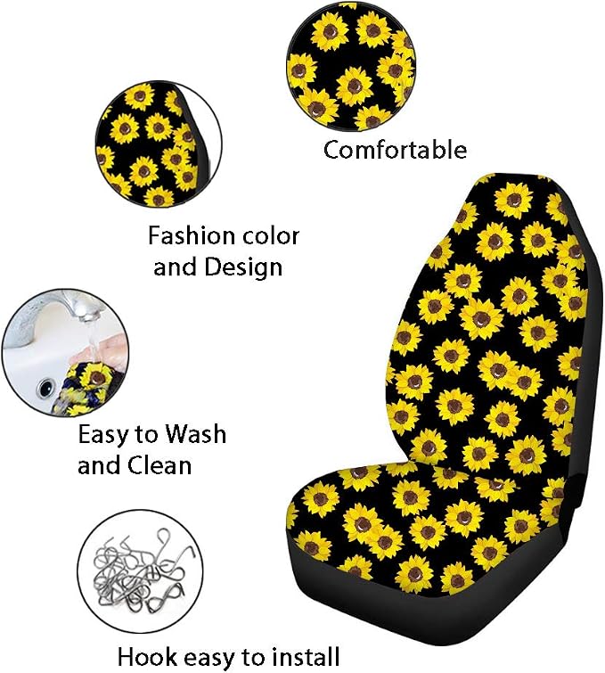Trendy Leopard Animal Print Car Front Seat Covers Set of 2 Wild Cheetah Pattern Vehicle Seat Protector Car Covers for Cars Sedan SUV