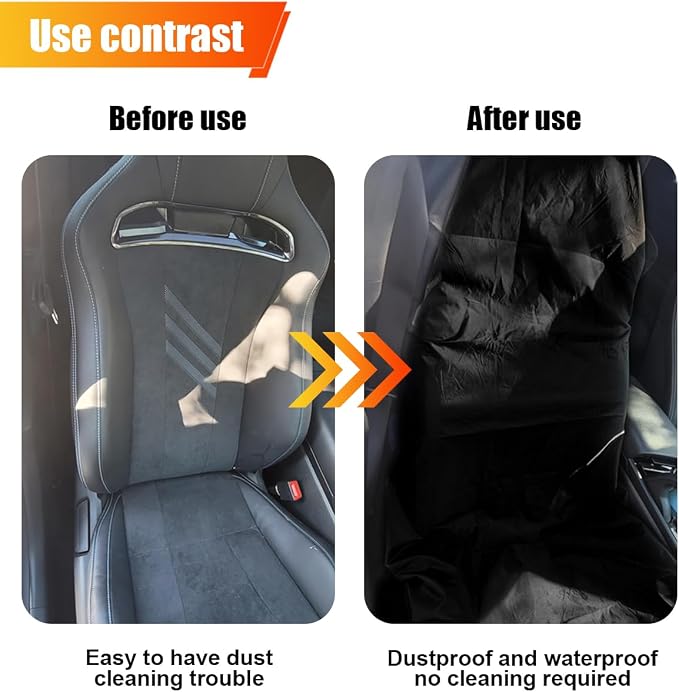 ZIMISI Waterproof Car Seat Cover, Dustproof Sweatproof Car Seat Protector, Washable Bucket Front Seat Covers, Universal Automotive Interior Accessories for Cars, SUVs, Trucks (Black)