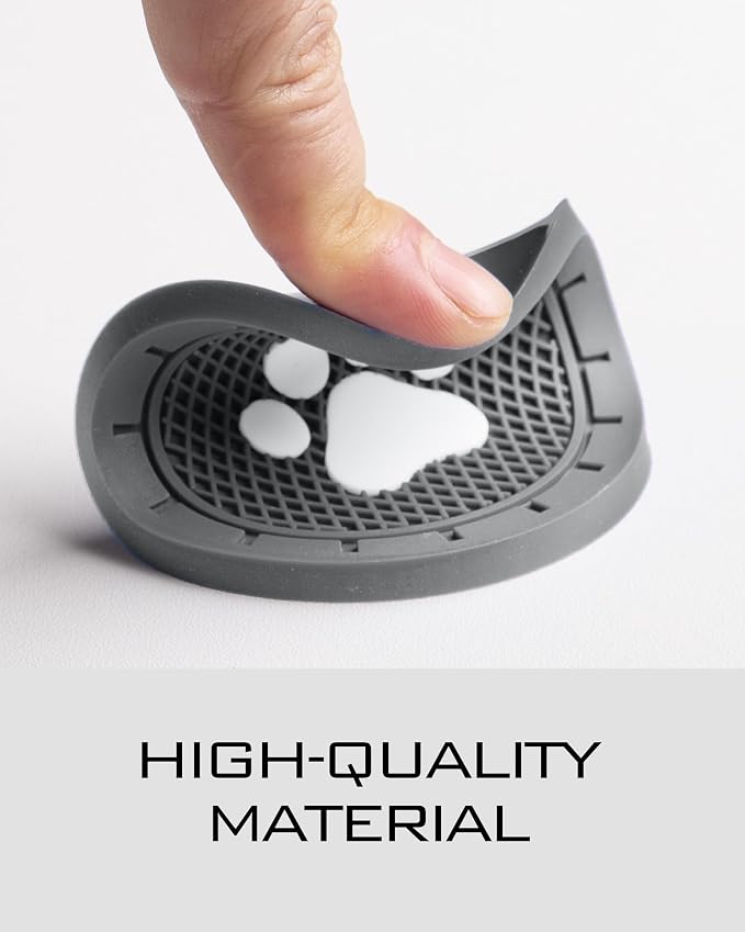 Coaster for Car Cup Holder - 4 Pack Silicone Auto Car Drink Coasters Mat Dog Paw Print Universal Non-Slip Inserts Car Interior Accessories, Grey
