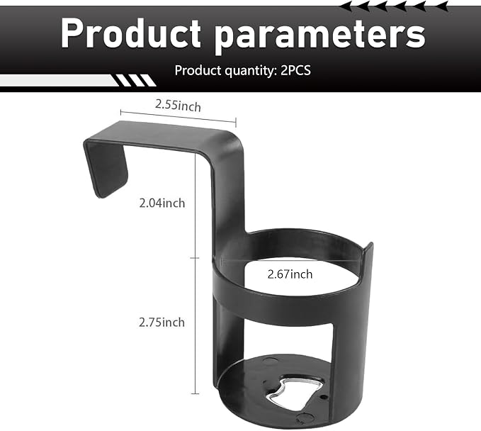 2 PCS Car Door Cup Holder, ABS Car Window Cup Holder, Portable Automotive Beverage Mount, Universal for Most Vehicles (Black #01)
