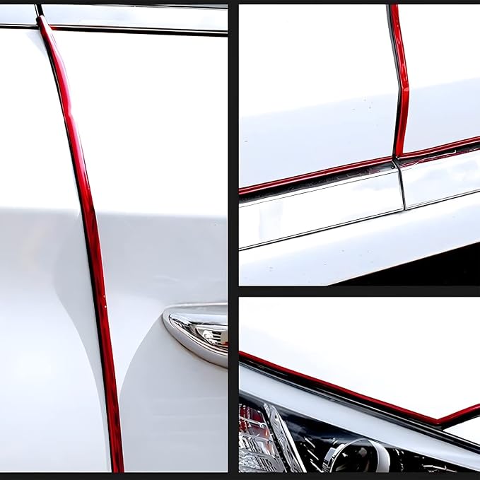 Blilo Car Door Edge Guards, 16Ft U Shape Door Edge Trim, Rubber Molding Auto Door Edge Seal Protector, Anti-Collision Vehicle Protection Accessories Universal for SUV, Truck, Van (Red)