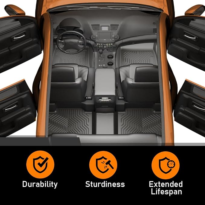 G-PLUS TPE Floor Mats Fit Ford F150 Supercab 2015-2025 | Not Fit Models W/o Factory Carpet,All Weather Protection,Non-Slip,Custom Fit Floor Liners,TPE Full Coverage,1st & 2nd Row