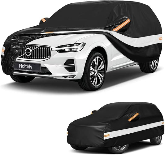 10 Layers SUV Car Cover Custom Fit for Volvo XC60 (2013-2026), Waterproof All Weather for Automobiles, Outdoor Full Cover Sun Dust Rain Protection with Cotton. Black