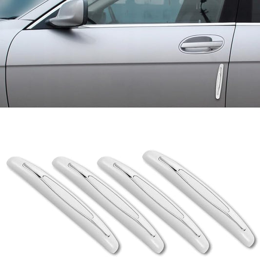 4PCS Car Door Edge Guards, Anti-Scratch Car Door Protector Trim Strip with Self Adhesive, Universal Door Guards for Cars Trucks SUVs, Exterior Car Accessories (White)