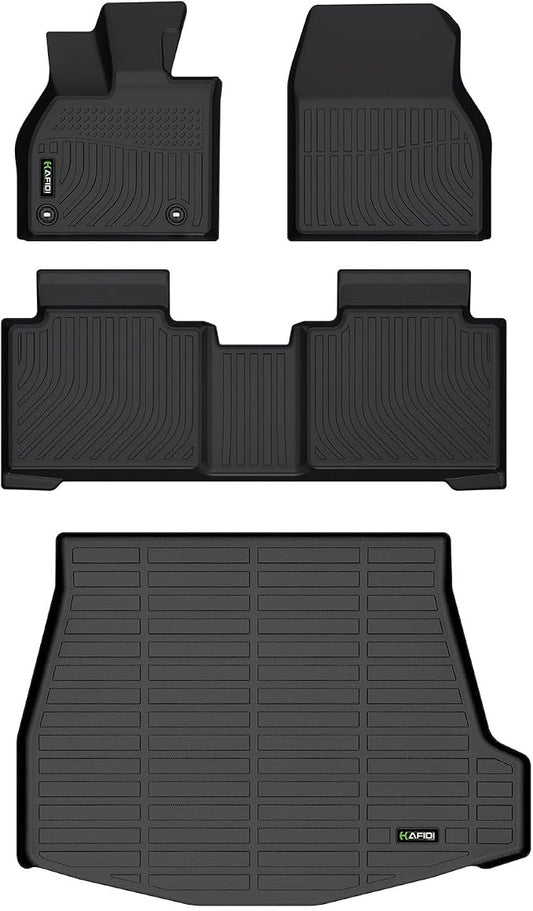 All Weather Car Floor Mats & Cargo Liner Set for Subaru Solterra 2023 2024 2025 2026/ bZ4X 2023 2024 2025 Custom Fit Accessories - Black