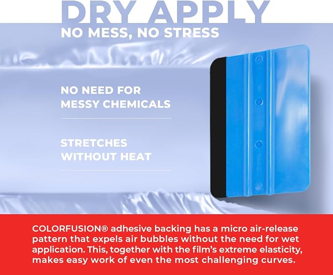 ColorFusion PPF by VViViD, Gloss Ice Blue Dry Apply PPF Vinyl Car Wrap Roll 1.3ft x 5ft