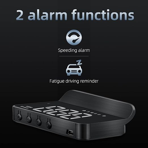 Windshield Heads Up Display for Car MAIMEIMI Digital Speedometer for Car HUD GPS Speedometer MPH with Travel Direction, Overspeed Alarm & Fatigue Driving Alarm for All 5V Vehicles