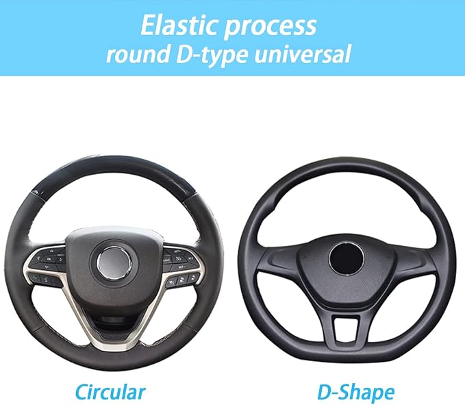 Elastic Stretch Steering Wheel Cover, Universal 15 Inch Automotive Steering Wheel Cover, Microfiber Breathable Ice Silk, Anti-Slip, Odorless, Easy Carry,Warm in Winter and Cool in Summer (Beige)