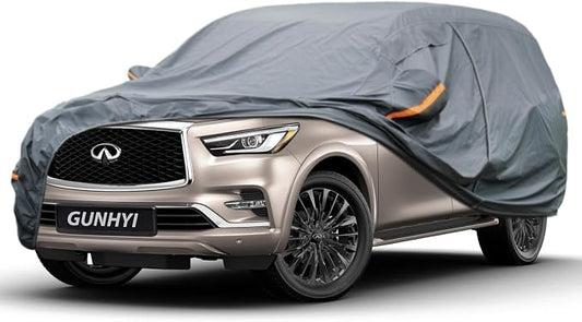 GUNHYI Premium Car Cover Custom Fit Infiniti QX80, 16 Layers Heavy Duty Car Cover Waterproof All Weather with Zipper Door for Sun Rain Snow Dust Uv Protection