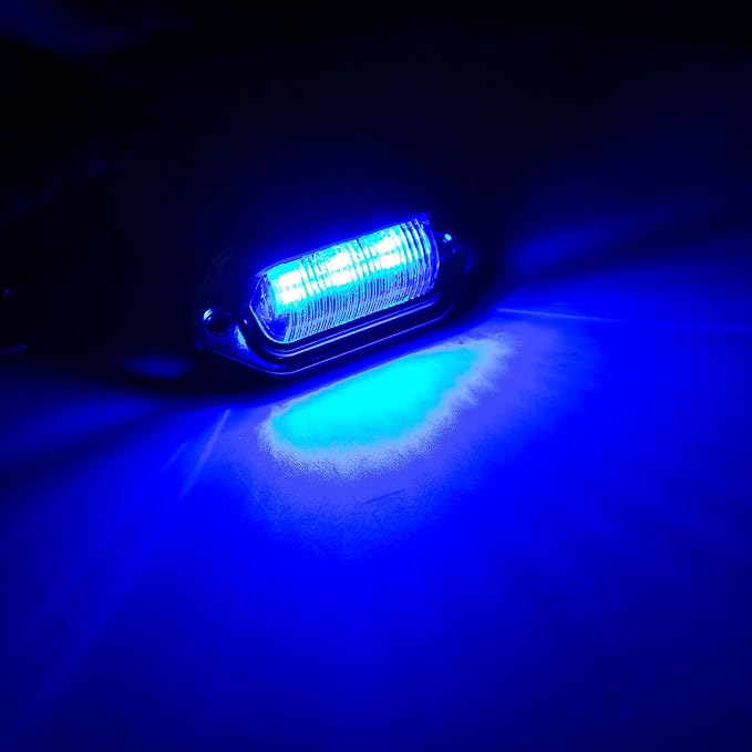 4 Pack Blue LED License Plate Lights for Truck SUV Trailer RV Boat as Step/Courtesy Dome/Cargo Under Hood Lights, 12V-24V Waterproof Lamps for Fishing Pontoon Kayak Yacht Sailboat