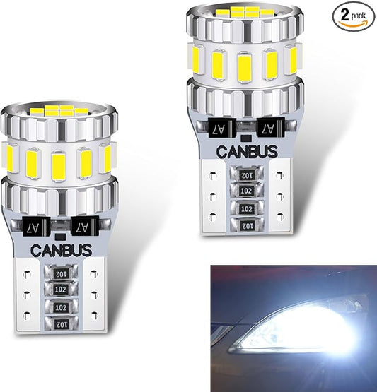 gunhunt Pack-2 Car Wide Lights, 3W Led Light Bulbs, Aluminum Reading Lights, License Plate Lights, Instrument Lights, Auto Bulb Replacements, Universal for Most Cars, Trucks, SUVs (White #1702)