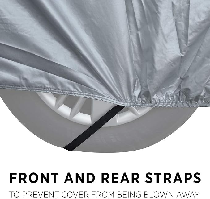 Motor Trend 6-Series Multi-Layered Waterproof SUV & Van Car Cover - Heavy Duty Vehicle Outdoor Indoor Inner Fleece-Lined Snow Rain Sun UV Dust Exterior Protection Full Coverage (XL - max Length 185")