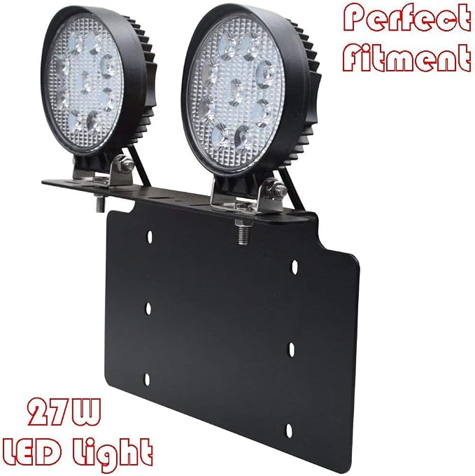 DaSen Universal License Plate Light Bar Mount Fit Truck SUV 4X4 4WD Offroad | no drill,6x12 inch,American standard,heavy-duty,rustproof,front license plate mounting bracket,holder front bumper,sturdy