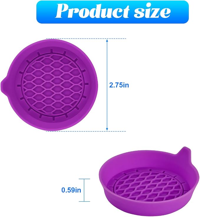 Zpana 4PCS Car Cup Holder Coasters, Silicone Non-Slip Vehicle Cup Recessed Mats, Sift-Proof Automotive Interior Drink Insert Decor Accessories, Universal for SUV, Sedan, Truck (Dark Purple)