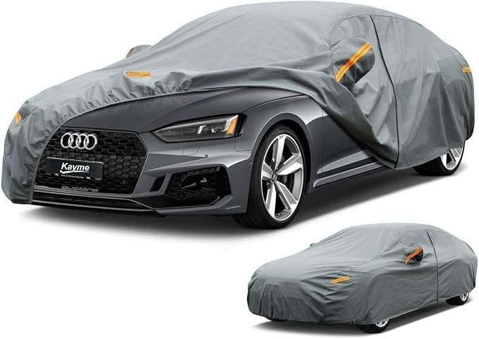 Kayme Heavy Duty Car Cover Custom Fit Audi A5 S5 RS5, Waterproof All Weather for Automobiles, Full Exterior Covers Rain Sun UV Protection.