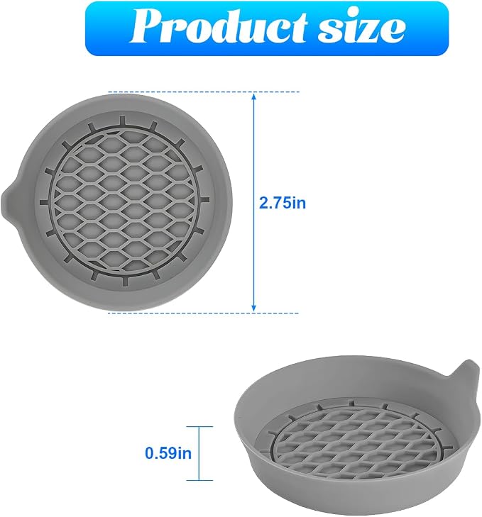 Zpana 4PCS Car Cup Holder Coasters, Silicone Non-Slip Vehicle Cup Recessed Mats, Sift-Proof Automotive Interior Drink Insert Decor Accessories, Universal for SUV, Sedan, Truck (Gray)