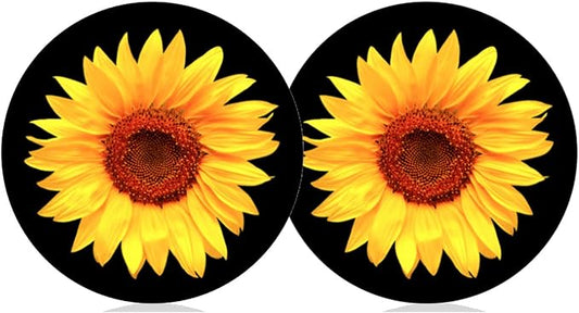 Sunflower Car Cup Holder Coaster 2PCS 2.75" Universal Silicone Auto Cup Holder Insert Coasters Car Interior Accessories Coasters by FLYEEGO