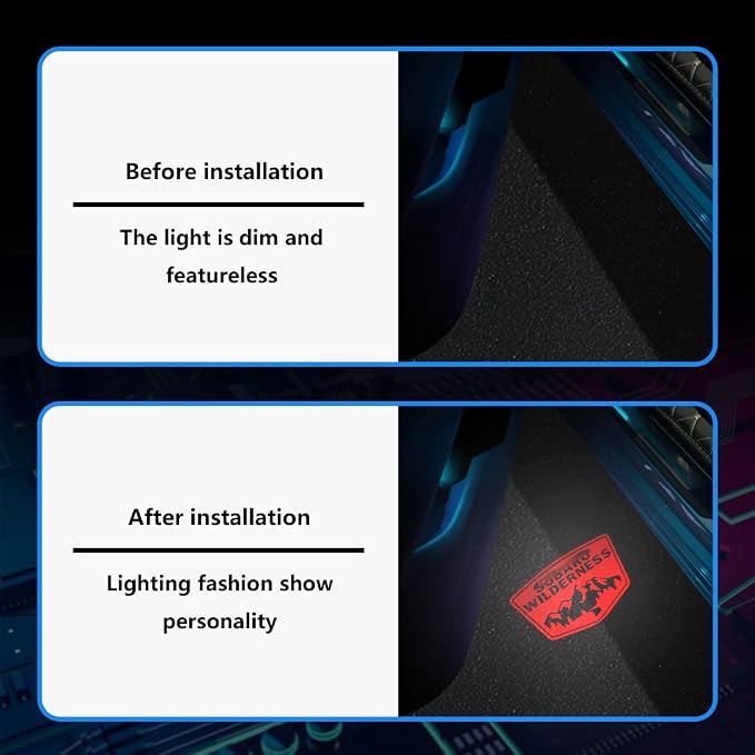 2 pcs Non-Fading LED Car Door Logo Lights Courtesy Projector Laser Welcome Light Ghost Shadow Forester Accessories Puddle lamp Compatible with Forester (Wilderness-red-HD)