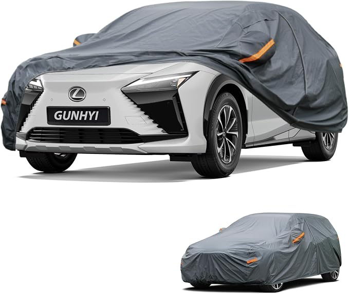 GUNHYI Premium Car Cover Custom Fit Lexus RZ, 16 Layers Heavy Duty Car Cover Waterproof All Weather with Zipper Door for Sun Rain Snow Dust Uv Protection