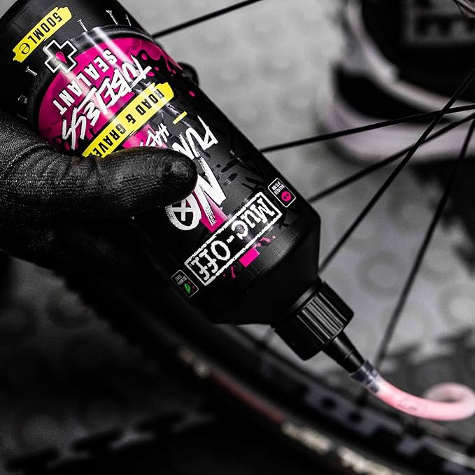 Muc-Off Road & Gravel Tubeless Tire Sealant | High-Pressure Puncture Sealant for Road & Gravel Bikes | Seals Holes up to 7mm | Works Up to 110 PSI