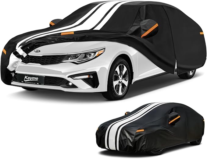 Kayme Heavy Duty Car Cover Custom Fit for Kia Optima (2000-2020)/Kia K5 (2021-2026) Waterproof All Weather, Gift with Tape/Towel, Outdoor Full Exterior Cover Rain Snow Sun UV Protection.