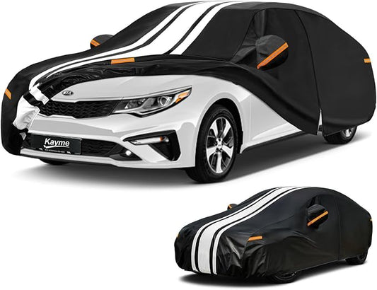 Kayme Heavy Duty Car Cover Custom Fit for Kia Optima (2000-2020)/Kia K5 (2021-2026) Waterproof All Weather, Gift with Tape/Towel, Outdoor Full Exterior Cover Rain Snow Sun UV Protection.