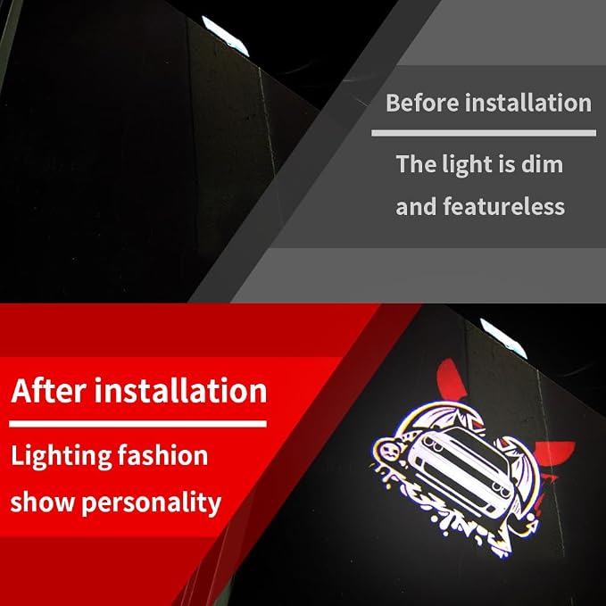 2PCS Door Lights Logo Compatible for Challenger 2015-Present, LED Ghost Shadow Welcome Puddle Projection Light Lamps Accessories (04)