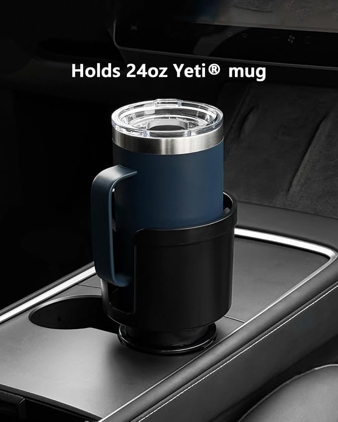 Upgraded Car Cup Holder Expander Adapter with Offset Adjustable Base, Compatible with Yeti 14/24/36/46oz Ramblers, Hydro Flasks 32/40oz, Other Large Bottles Mugs in 3.5"-4.0", 2 Pack