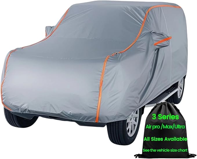 Small SUV Car Cover Waterproof All Weather, Outdoor Full SUV Cover Rain Sun UV Protection, Universal Fit for Subaru Crosstrek, Jeep Liberty Compass, Kia Soul Sportage Fit Up to 182"