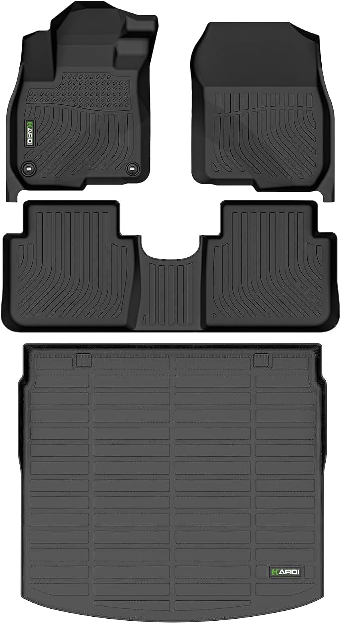 HAFIDI® Car Mats & Cargo Liner Set Fit for 2017-2022 Honda CRV Floor Mats | (Not fit EX-L & Hybrid) (Cargo Liner Only for Upper Position) All Weather Floor Liners TPE Automotive Accessories - Black