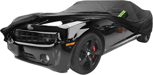 ACROPIX Car Cover Waterproof All Weather Full Exterior Cover Rain Hail Sun Protector Car Cover Black Fit for Chevrolet Camaro 2010-2022 with Door Zipper - Pack of 1
