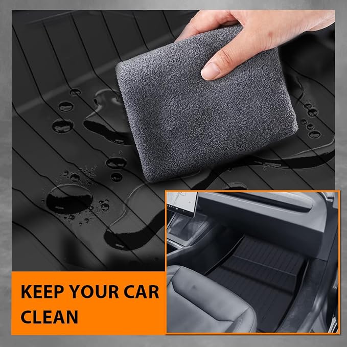 G-PLUS TPE Floor Mats Fit for Tesla Model 3 Highland 2024 2025 | All Weather Protection,Non-Slip,Custom Fit Model 3 Highland Floor Liner,TPE Full Coverage,1st & 2nd Row,Black,3PCS