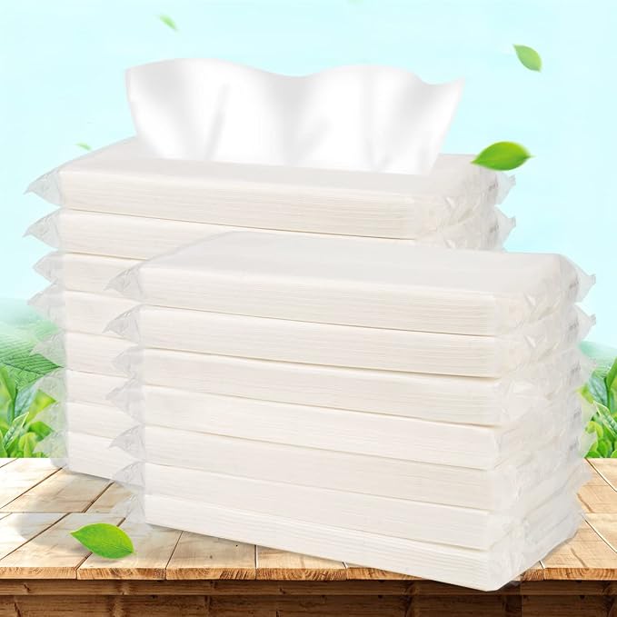 Car Tissue Refills, 600 Sheets Disposable Soft Facial Tissues Napkin, Travel Size Pack for Car Visor Tissue Holder or Purse, 50 Sheets per Pack