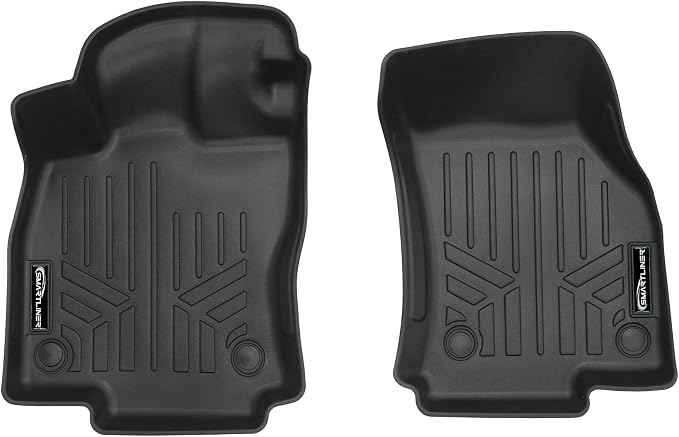 SMARTLINER Custom Fit Floor Liners - Fits 2022-2024 Volkswagen Golf R & Golf GTI - 1st & 2nd Row Liner Set - All Weather Floor Liners - Black