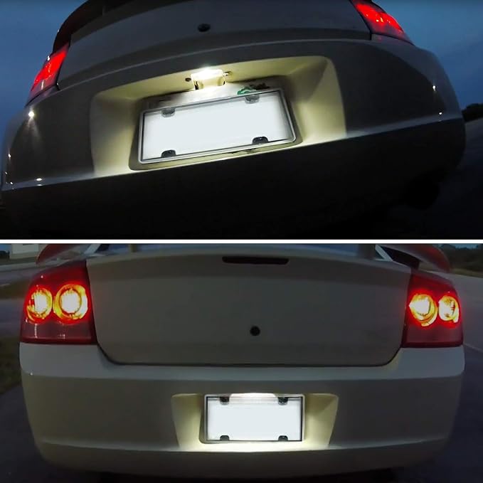 LED License Plate Lights Lamps Compatible with Dodge Challenger Charger Avenger Magnum Dart, 6000K White