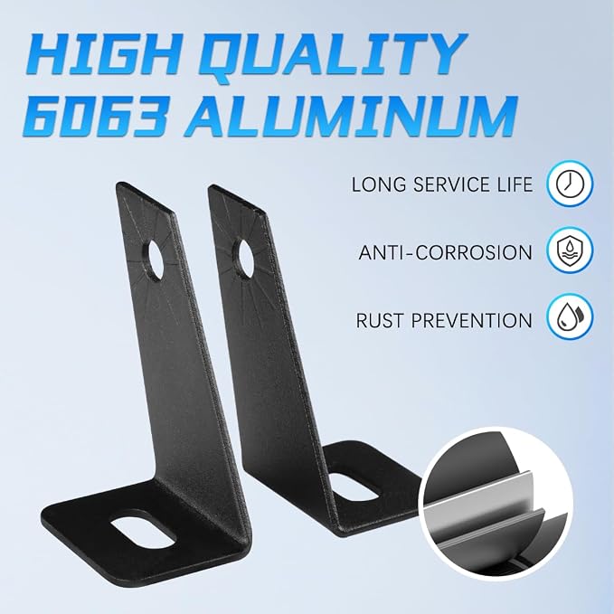 Light Bar Mounting Bracket, Aluminium Universal Adjustable Lightbar Side Mounted Brackets Mounts for Off Road Boat Trucks Pickup SUV ATV UTV (2 Pack)