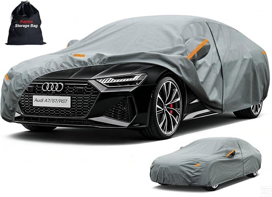 Kayme Heavy Duty Car Cover Custom Fit Audi A7 S7 RS7 (2009-2025), Waterproof All Weather for Automobiles, Full Exterior Covers Sun Rain UV Protection.