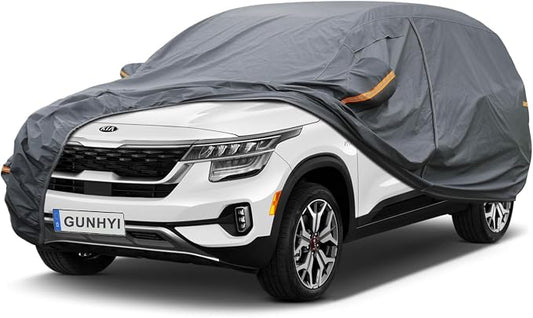 GUNHYI Premium Car Cover Custom Fit Kia Seltos, 16 Layers Heavy Duty Car Cover Waterproof All Weather with Zipper Door for Sun Rain Snow Dust Uv Protection