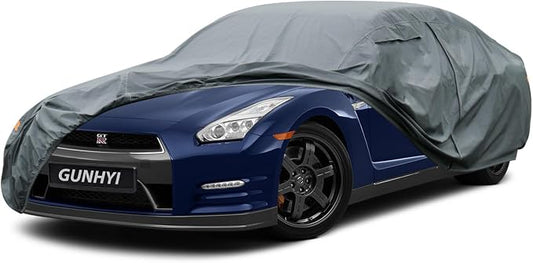 GUNHYI Premium Car Cover Custom Fit Nissan GT-R, 16 Layers Heavy Duty Car Cover Waterproof All Weather with Zipper Door for Sun Rain Snow Dust Uv Protection
