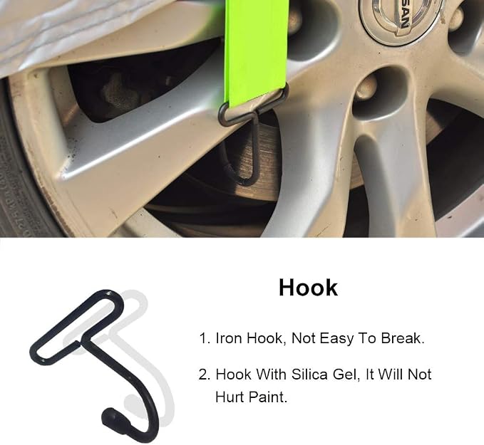 Kayme Car Cover Straps Wind Protector,3pcs Elastic Adjustable Rope Protect Cover from High Wind, Universal Fit