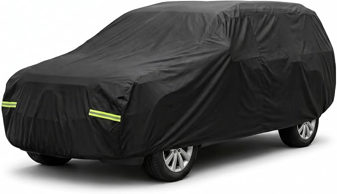 Favoto Waterproof Car Cover Outdoor All Weather SUV Cover Car Tarp | Sun Rain Proof Breathable Car Cover for Automobiles Universal Fit SUV (191–201 in) for MDX, Durango, Highlander, Ascent etc.
