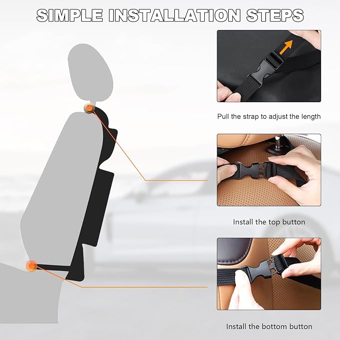 2PCS Car Backseat Organizer, Oxford Car Back Seat Protecter Kick Mat with Touch Screen Tablet Holder, Waterproof Automotive Seatback Storage Bag with Multi Functional Pockets (Regular Style)