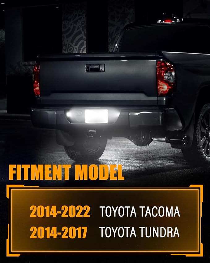 LESAUCE LED License Plate Light for Tacoma 2016-2022 & Tundra 2014-2021 Pickup6000K White, Tag Lamp Assembly Replacement, Pack of 2